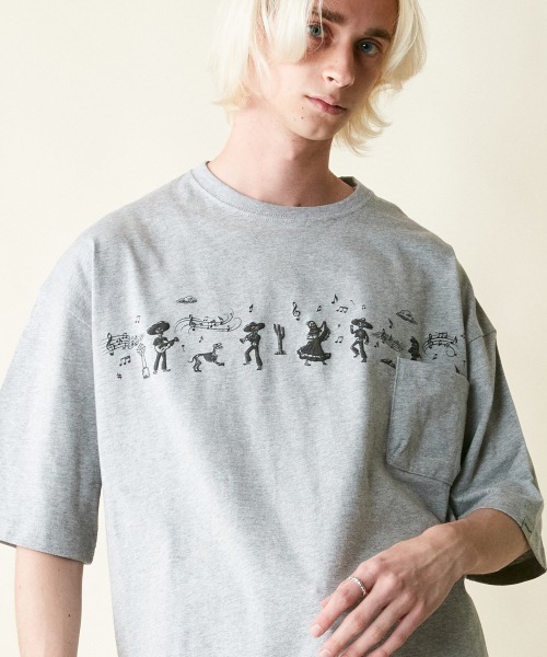 rehacer（レアセル）の「rehacer : Eternity Parade Wide S/S /  エタニティーパレード ワイドシルエット  カットソー（Tシャツ/カットソー・メンズ・グレー/ブラック/ホワイト・SMALL/MEDIUM/LARGE/X-LARGE）」の3枚目の写真