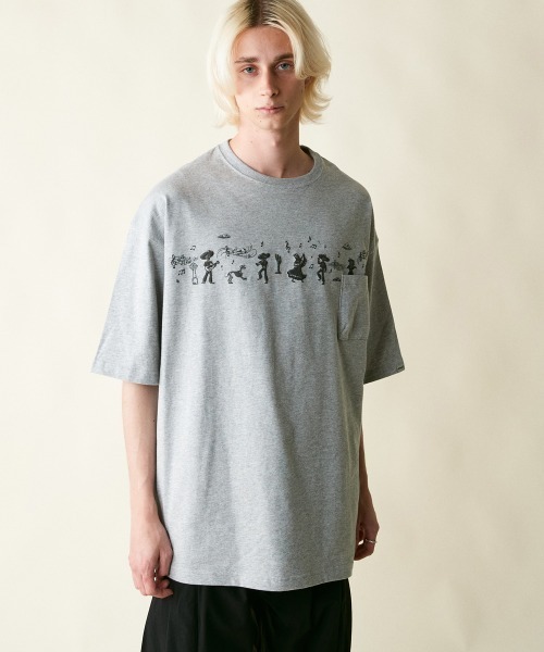 rehacer（レアセル）の「rehacer : Eternity Parade Wide S/S /  エタニティーパレード ワイドシルエット  カットソー（Tシャツ/カットソー・メンズ・グレー/ブラック/ホワイト・SMALL/MEDIUM/LARGE/X-LARGE）」の7枚目の写真
