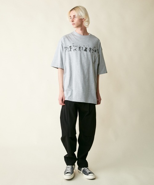 rehacer（レアセル）の「rehacer : Eternity Parade Wide S/S /  エタニティーパレード ワイドシルエット  カットソー（Tシャツ/カットソー・メンズ・グレー/ブラック/ホワイト・SMALL/MEDIUM/LARGE/X-LARGE）」の9枚目の写真