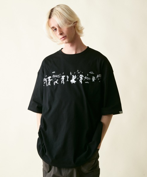 rehacer（レアセル）の「rehacer : Eternity Parade Wide S/S /  エタニティーパレード ワイドシルエット  カットソー（Tシャツ/カットソー・メンズ・グレー/ブラック/ホワイト・SMALL/MEDIUM/LARGE/X-LARGE）」の10枚目の写真