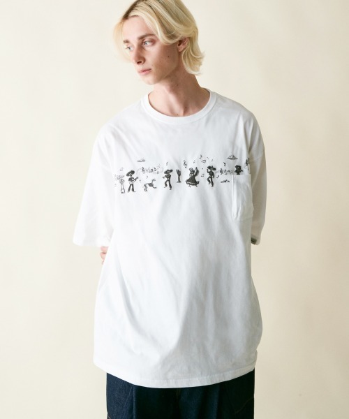 rehacer（レアセル）の「rehacer : Eternity Parade Wide S/S /  エタニティーパレード ワイドシルエット  カットソー（Tシャツ/カットソー・メンズ・グレー/ブラック/ホワイト・SMALL/MEDIUM/LARGE/X-LARGE）」の20枚目の写真