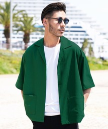 jiggys shop | リネンライク ボタンレス 半袖シャツカーディガン(カーディガン/ボレロ)