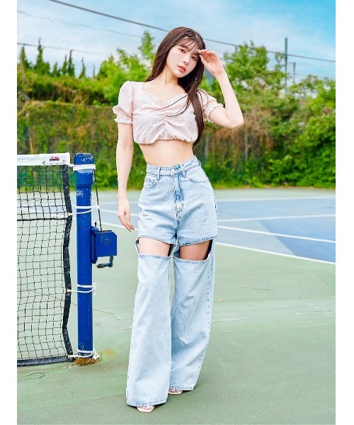 Darich（ダーリッチ）の「ストライプコンパクトトップス（Tシャツ/カットソー・レディース・ブラック/ピンク/ミント・FREE）」の12枚目の写真