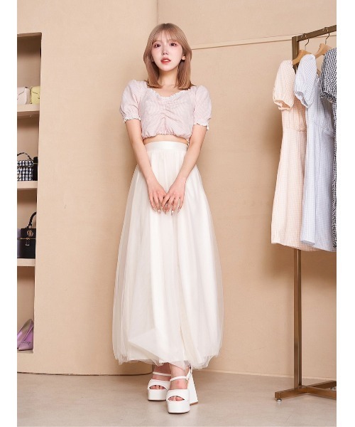 Darich（ダーリッチ）の「ストライプコンパクトトップス（Tシャツ/カットソー・レディース・ブラック/ピンク/ミント・FREE）」の9枚目の写真