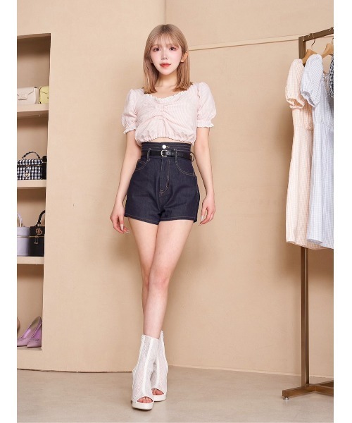 Darich（ダーリッチ）の「ストライプコンパクトトップス（Tシャツ/カットソー・レディース・ブラック/ピンク/ミント・FREE）」の11枚目の写真