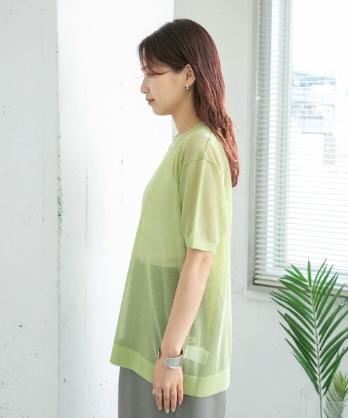 KBF（ケイビーエフ）の「シアーニットTEE（ニット/セーター・レディース・ブラウン系その他/ブルー系その他/グリーン・ONE）」の14枚目の写真