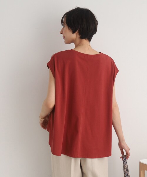 SHOO・LA・RUE（シューラルー）の「◆【接触冷感】深めスリットが大人ヘルシー フレンチスリーブTシャツ（Tシャツ/カットソー・レディース・レッド系1/ブルー/ライトグレー/ブラック・00）」の22枚目の写真