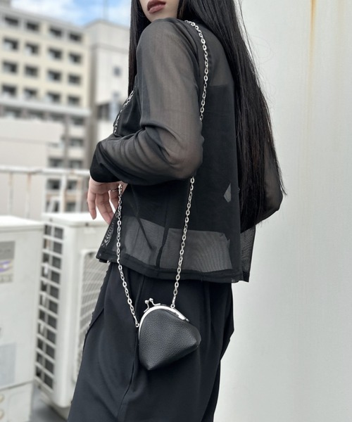 LVEU.（ラブユ.）の「【LVEU.】がま口チェーンショルダーミニバッグ / バッグ 鞄 BAG ミニ ポーチ がま口 チェーン ボールチェーン 2way ショルダー 合皮  ブラック シルバー（ショルダーバッグ・レディース・ブラック/シルバー・FREE）」の15枚目の写真
