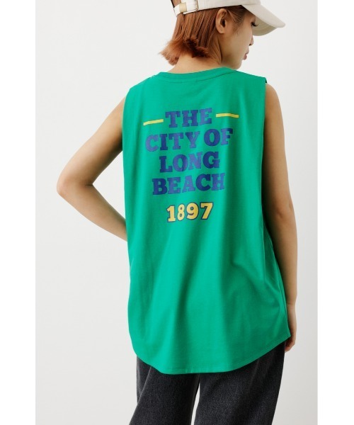 RODEO CROWNS WIDE BOWL（ロデオクラウンズワイドボウル）の「LONG BEACHノースリーブトップス（タンクトップ・レディース・オフホワイト/チャコールグレー/グリーン・FREE）」の3枚目の写真