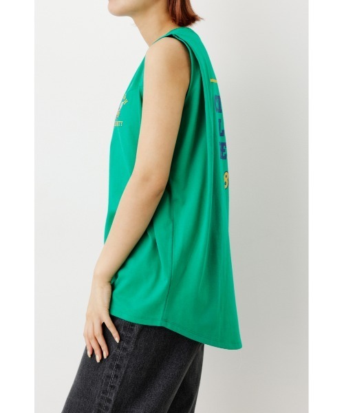 RODEO CROWNS WIDE BOWL（ロデオクラウンズワイドボウル）の「LONG BEACHノースリーブトップス（タンクトップ・レディース・オフホワイト/チャコールグレー/グリーン・FREE）」の6枚目の写真