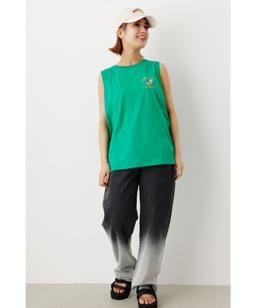 RODEO CROWNS WIDE BOWL（ロデオクラウンズワイドボウル）の「LONG BEACHノースリーブトップス（タンクトップ・レディース・オフホワイト/チャコールグレー/グリーン・FREE）」の11枚目の写真