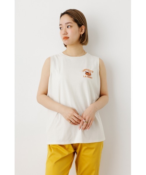 RODEO CROWNS WIDE BOWL（ロデオクラウンズワイドボウル）の「LONG BEACHノースリーブトップス（タンクトップ・レディース・オフホワイト/チャコールグレー/グリーン・FREE）」の18枚目の写真