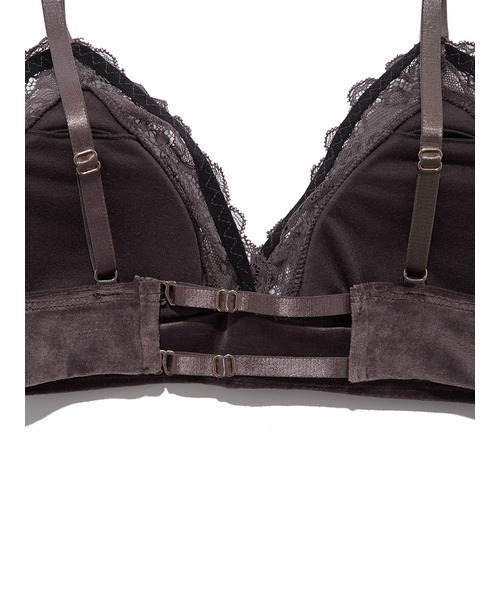 gelato pique（ジェラートピケ）の「ベロア×レースブラ＆ショーツセット（ブラ&ショーツ・レディース・チャコールグレー・FREE）」の9枚目の写真