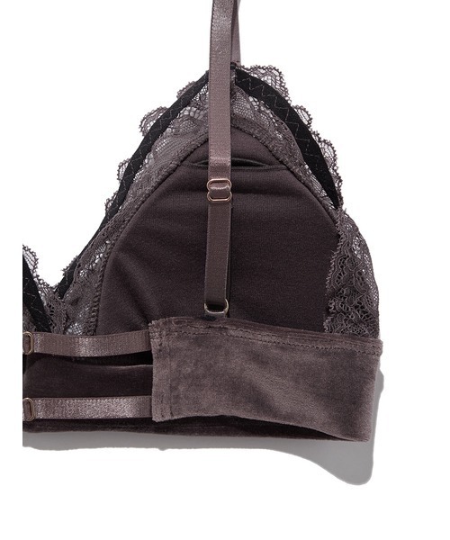 gelato pique（ジェラートピケ）の「ベロア×レースブラ＆ショーツセット（ブラ&ショーツ・レディース・チャコールグレー・FREE）」の10枚目の写真