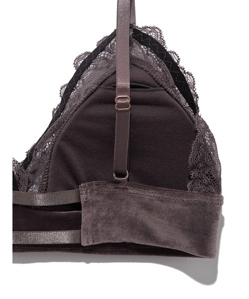 gelato pique（ジェラートピケ）の「ベロア×レースブラ＆ショーツセット（ブラ&ショーツ・レディース・チャコールグレー・FREE）」の11枚目の写真