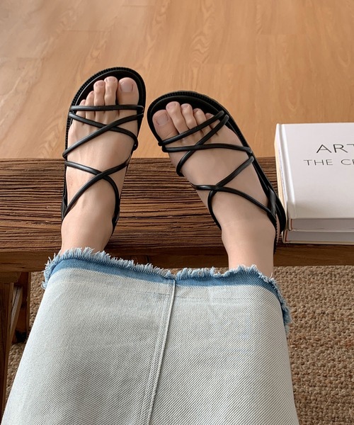 EPICKS（エピックス）の「レースアップサンダル（サンダル・レディース・アイボリー/ブラック・40/38/36）」の6枚目の写真