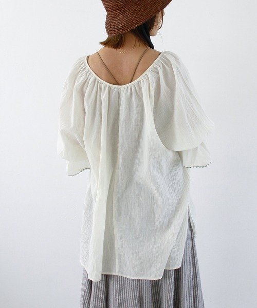 Crisp（クリスプ）の「キャンディスリーブチュニック（チュニック・レディース・ミント/アイボリー・FREE）」の3枚目の写真