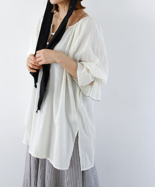 Crisp（クリスプ）の「キャンディスリーブチュニック（チュニック・レディース・ミント/アイボリー・FREE）」の13枚目の写真