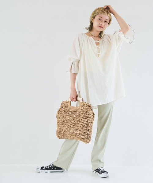 Crisp（クリスプ）の「キャンディスリーブチュニック（チュニック・レディース・ミント/アイボリー・FREE）」の14枚目の写真