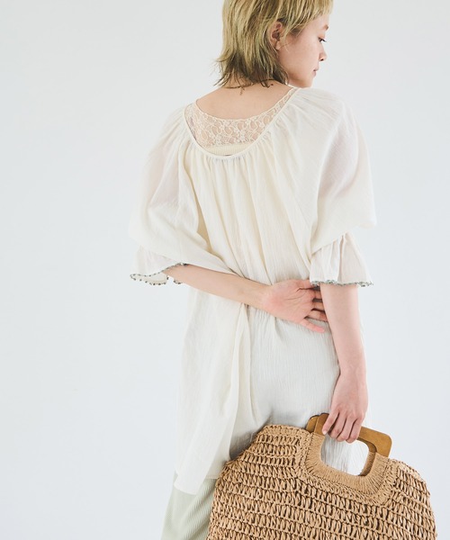 Crisp（クリスプ）の「キャンディスリーブチュニック（チュニック・レディース・ミント/アイボリー・FREE）」の5枚目の写真