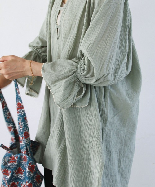 Crisp（クリスプ）の「キャンディスリーブチュニック（チュニック・レディース・ミント/アイボリー・FREE）」の7枚目の写真