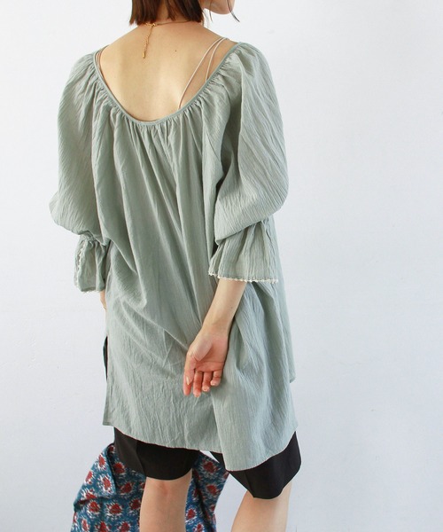 Crisp（クリスプ）の「キャンディスリーブチュニック（チュニック・レディース・ミント/アイボリー・FREE）」の17枚目の写真