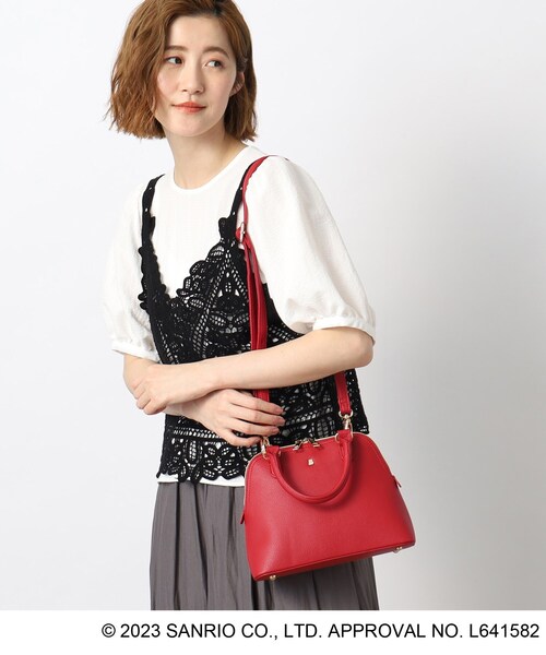 grove(グローブ)の「◆【サンリオキャラクター】2WAYボストンバッグ(ハンドバッグ・レディース・ブラック/レッド系1・00)」の5枚目の写真