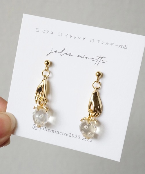 CERCA(チェルカ)の「jolie minette/もぎたて ミニ いちご狩り ピアス(ピアス(両耳用)・レディース・ブラック/ベージュ/ブラウン/クリア・FREE)」の9枚目の写真