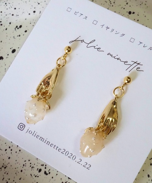 CERCA(チェルカ)の「jolie minette/もぎたて ミニ いちご狩り ピアス(ピアス(両耳用)・レディース・ブラック/ベージュ/ブラウン/クリア・FREE)」の11枚目の写真