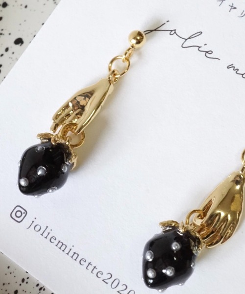 CERCA(チェルカ)の「jolie minette/もぎたて ミニ いちご狩り ピアス(ピアス(両耳用)・レディース・ブラック/ベージュ/ブラウン/クリア・FREE)」の7枚目の写真