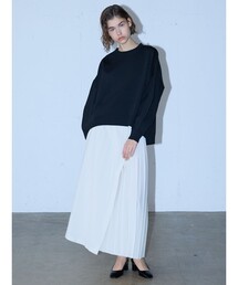 アシンメトリープリーツラップスカート