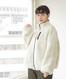 pairmanon（ペアマノン）の「【ママサイズ】ボリューム袖 ボア 長袖 ブルゾン ジャケット アウター（ブルゾン）」