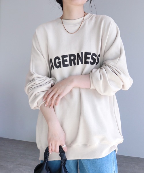 即オシャレ見え！カレッジ風ロゴスウェット（スウェット）｜reca（レカ