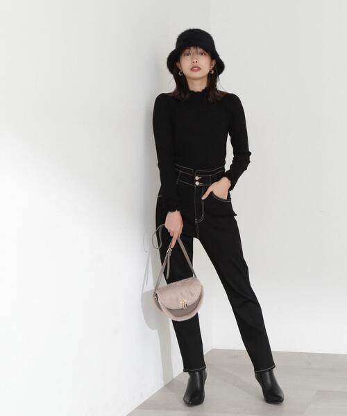 PROPORTION BODY DRESSING（プロポーションボディドレッシング）の「フリルスリーブランダムリブニット / 1213270910（ニット/セーター・レディース・ブラック/パープル/グレー・SMALL/MEDIUM）」の8枚目の写真