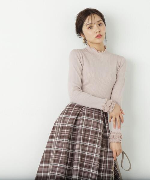 PROPORTION BODY DRESSING（プロポーションボディドレッシング）の「フリルスリーブランダムリブニット / 1213270910（ニット/セーター・レディース・ブラック/パープル/グレー・SMALL/MEDIUM）」の6枚目の写真