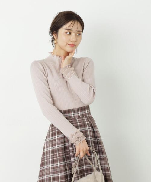 PROPORTION BODY DRESSING（プロポーションボディドレッシング）の「フリルスリーブランダムリブニット / 1213270910（ニット/セーター・レディース・ブラック/パープル/グレー・SMALL/MEDIUM）」の13枚目の写真