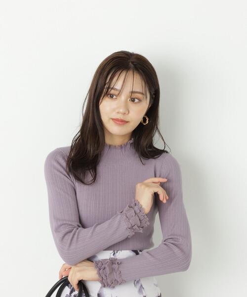 PROPORTION BODY DRESSING（プロポーションボディドレッシング）の「フリルスリーブランダムリブニット / 1213270910（ニット/セーター・レディース・ブラック/パープル/グレー・SMALL/MEDIUM）」の21枚目の写真