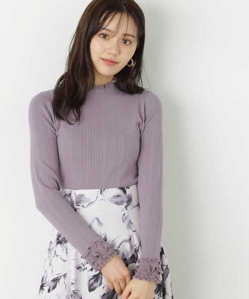 PROPORTION BODY DRESSING（プロポーションボディドレッシング）の「フリルスリーブランダムリブニット / 1213270910（ニット/セーター・レディース・ブラック/パープル/グレー・SMALL/MEDIUM）」の3枚目の写真
