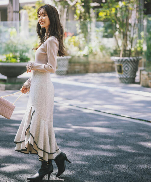 PROPORTION BODY DRESSING（プロポーションボディドレッシング）の「フリルスリーブランダムリブニット / 1213270910（ニット/セーター・レディース・ブラック/パープル/グレー・SMALL/MEDIUM）」の2枚目の写真