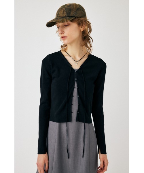 MOUSSY（マウジー）の「LOOP ACCENT KNIT カーディガン（カーディガン/ボレロ・レディース・アイボリー/ブラック/レッド/チャコールグレー・FREE）」の5枚目の写真