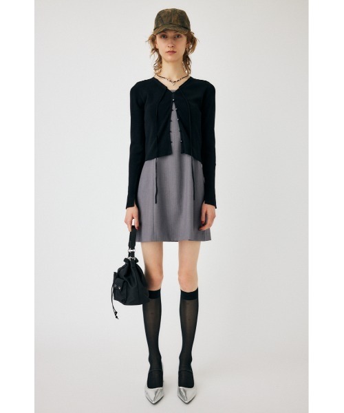 MOUSSY（マウジー）の「LOOP ACCENT KNIT カーディガン（カーディガン/ボレロ・レディース・アイボリー/ブラック/レッド/チャコールグレー・FREE）」の6枚目の写真