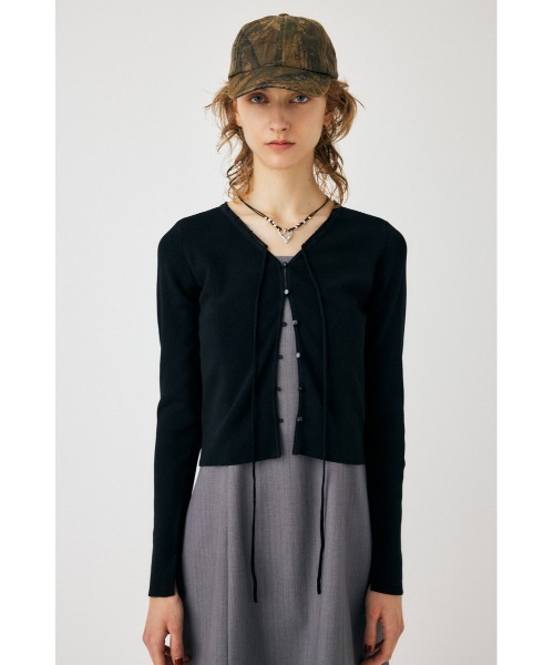 MOUSSY（マウジー）の「LOOP ACCENT KNIT カーディガン（カーディガン/ボレロ・レディース・アイボリー/ブラック/レッド/チャコールグレー・FREE）」の8枚目の写真