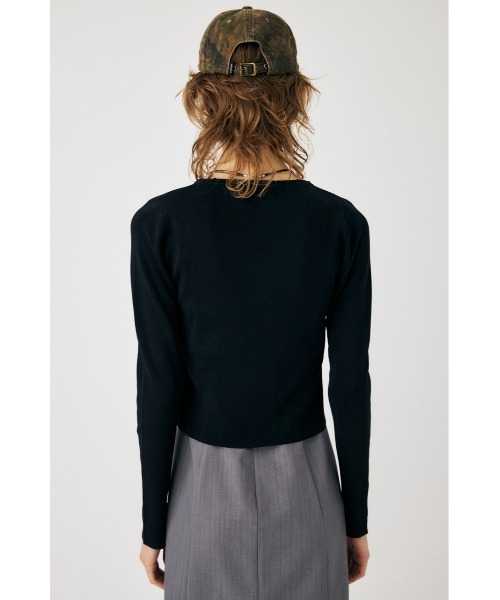 MOUSSY（マウジー）の「LOOP ACCENT KNIT カーディガン（カーディガン/ボレロ・レディース・アイボリー/ブラック/レッド/チャコールグレー・FREE）」の10枚目の写真