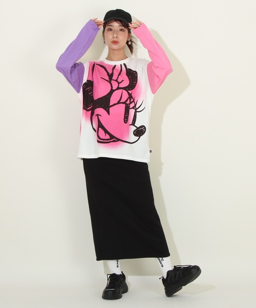 Disney(ディズニー)の「親子お揃い ディズニー クレイジー切替ロンT 8747A(Tシャツ/カットソー・レディース・ブラック×レッド/その他9・XL/L/M/S)」の11枚目の写真