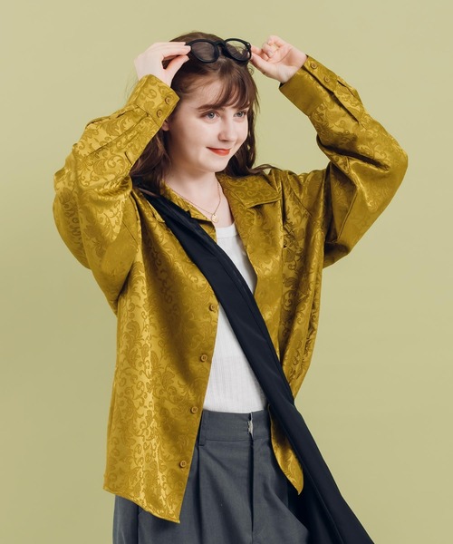 MUHET(ミュエータ)の「ジャガード開襟シャツ(シャツ/ブラウス・レディース・イエロー/ブラック・X-LARGE/MEDIUM)」の13枚目の写真
