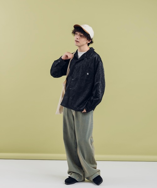 MUHET(ミュエータ)の「ジャガード開襟シャツ(シャツ/ブラウス・レディース・イエロー/ブラック・X-LARGE/MEDIUM)」の7枚目の写真