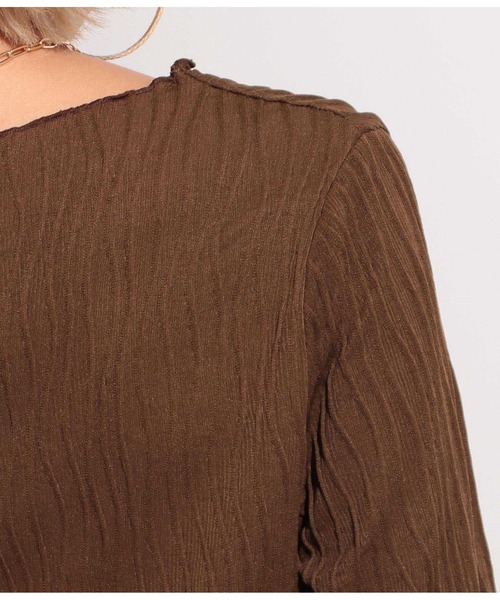 LATINA(ラティーナ)の「ウェーブストライプメロウトップス(Tシャツ/カットソー・レディース・ブラウン/ブラック・FREE)」の14枚目の写真