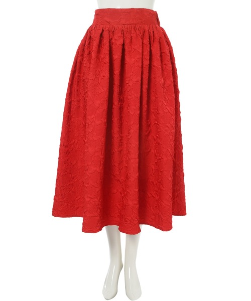 fifth（フィフス）の「ジャガードボリュームタックスカート（スカート・レディース・ブラック/アイボリー/レッド・M）」の4枚目の写真