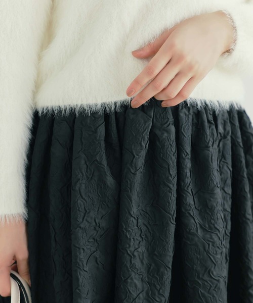 fifth（フィフス）の「ジャガードボリュームタックスカート（スカート・レディース・ブラック/アイボリー/レッド・M）」の15枚目の写真