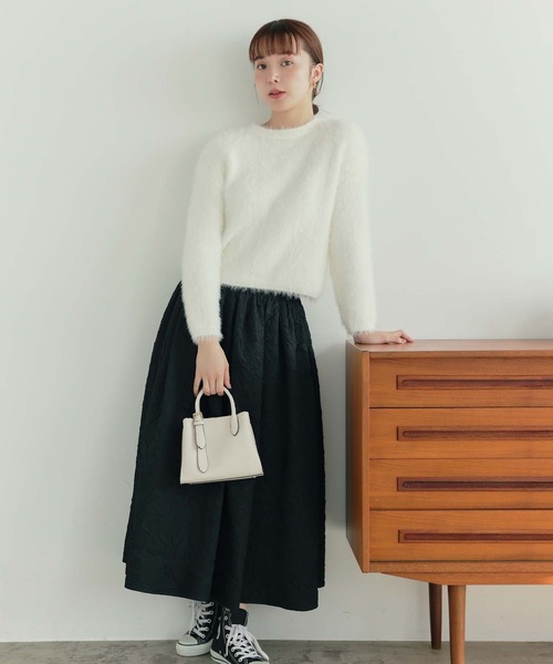 fifth（フィフス）の「ジャガードボリュームタックスカート（スカート・レディース・ブラック/アイボリー/レッド・M）」の16枚目の写真